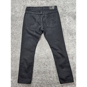 Vince Rhodes Slim Straight Selvedge Jeans Men's 34x31 Black USA Made Denim